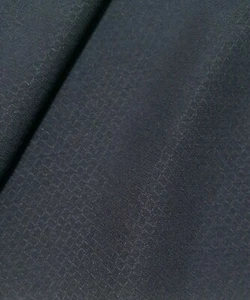 POLY VISCOSE FABRIC FIGURED NAVY BLUE -SOLD BY THE METRE - Picture 1 of 4