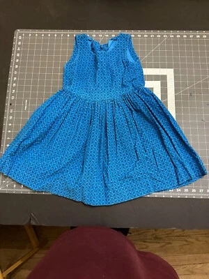 Vintage circa 1960's Toddler Blue Courdouy Girls Handmade Dress - Image 1 of 4
