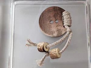 tolle große Trachtenknöpfe - mit Kordel - 2 Größen - 34mm / 38mm Hornimitat - Bild 1 von 4