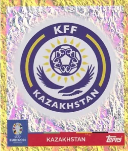 Topps UEFA Euro 2024 Sticker Swiss KAZ 1 Kazakhstan Logo Gold Parallel - Picture 1 of 2