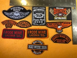 U7-69 MOTORCYCLE PATCH - LOT OF 10 - MIXED BIKE WEEKS - Picture 1 of 2