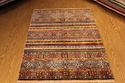 Ручной работы узловатый афганский ковер Газни натуральный шерстяной фон кавказский дизайн - Изображение 1 из 4