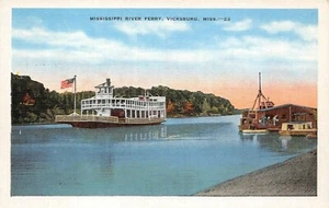 # A3915 VICKSBURG, MS. . POSTCARD, MISSISSIPPI RIVER BOAT - Picture 1 of 2