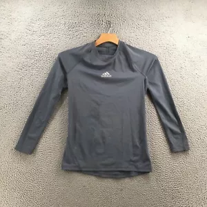 Adidas TechFit Activewear Shirt Mens M Gray Long Sleeve Round Neck Pullover - Picture 1 of 13