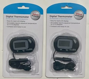 DIGITAL COMPACT THERMOMETER FRESHWATER OR MARINE AQUARIUMS (QTY 2) FISH TANK-NEW - Picture 1 of 5