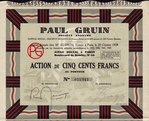 Paul Gruin SA Paris France 1928 ( Wallpaper / Prints / Paper ) ART DECO STYLE - Picture 1 of 1