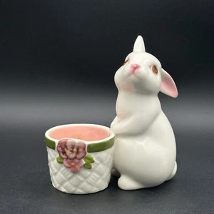 Vintage Avon 1980 Bunny Bright Keramik Kerzenhalter mit gewürztem Apfelduft - Bild 1 von 22