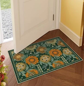 Sunflower Entry Way Rugs Indoor 2x3 Green Kitchen Rugs Non Slip Washable Indo... - Picture 1 of 8