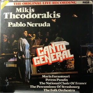MIKIS THEODORAKIS-PABLO NERUDA-CANTO GENERAL-ORIGINAL 1975 RCA 2-LP-USED-GERMANY - Picture 1 of 8