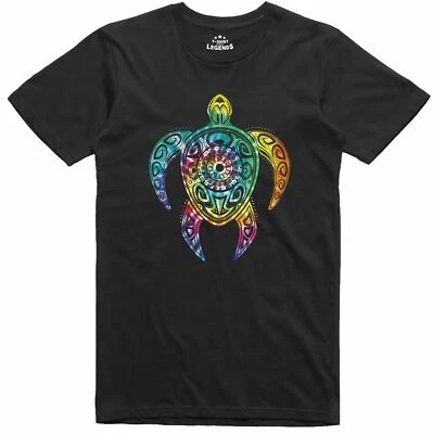 Camiseta Hippie Tie Dye Estilo Tartaruga Psicodélica Natureza 100% Algodão Ajuste Regular - Imagem 1 de 2