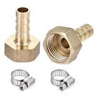 Brass Barb Hose Fitting 8Mm Barbed X G1/2 Female Pipe With Hose Clamp 2Set