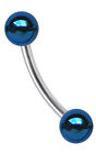 Intimate Piercing Jewellery Titan Banana 1,6mm Stud With 2 Anodized Balls IN 8mm