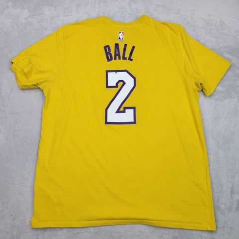 Los Angeles Lakers Shirt Men Extra Large Yellow NBA Team Lonzo Ball Jersey Adult Cover