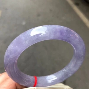 Real Natural AAA Ice purple Myanmar Jade jadeite bracelets bangle 56MM - Picture 1 of 9