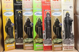 SET 7 Cajas INCIENSOS SANTA MUERTE 140 Varitas Incienso Aroma Oración Suerte ism - Imagen 1 de 7