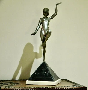 ART DECO BRONZE CLEOPATRA GENUINE FIGURINE - Picture 1 of 8