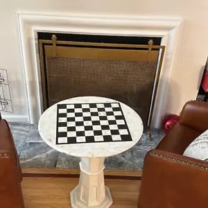 Tavolo da scacchi in marmo, pietra semi-preziosa tavolo da scacchi fatto a mano decorazione casalinga - Foto 1 di 9