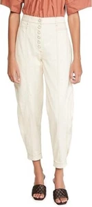 Ulla Johnson Women's Brodie High Rise Button-Fly Jeans, Cream, SZ 8 - Picture 1 of 9