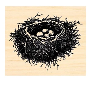 P137 Birds nest with eggs rubber stamp - Picture 1 of 1