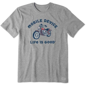 LIFE IS GOOD MEN S/S CRUSHER TEE MOTORCYCLE.. "MOBILE DEVICE. " (XL) - Picture 1 of 2