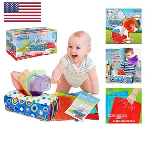 Sensory Pull Along Baby Tissue Box - Montessori Toy for Babies and Toddlers T... - Picture 1 of 8