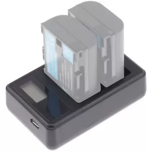 LCD USB Dual Battery Charger for Canon EOS R5C 90D 7D 6D 5D Mark IV III Camera - Picture 1 of 9