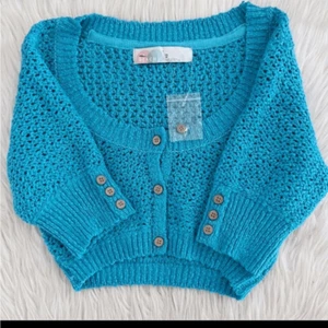 - Free People Beach | Turquoise Cropped Cardigan NWT Size S - Picture 1 of 9