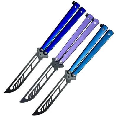 High Quality Practice BALISONG METAL BUTTERFLY Trainer Knife BLADE Tool Dull - Image 1 of 4