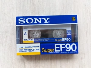 Audio cassette blank tape sealed SONY Super EF 90 Made in Japan Type I - Picture 1 of 12