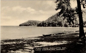 West Cove Malletts Bay Lake Champlain Vermont Postcard Unposted 1940s - Picture 1 of 2