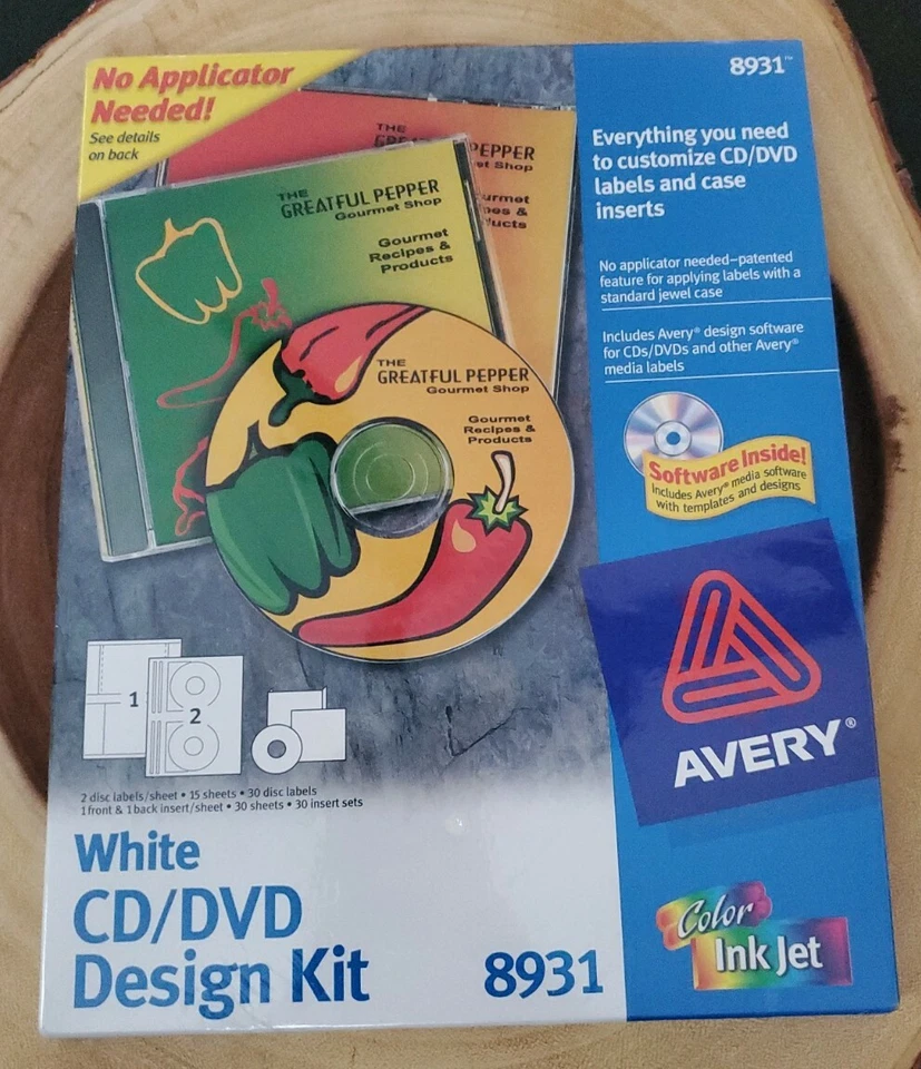 NEW Avery 8931 White CD/DVD Design Kit for Inkjet Printer 30 Labels-CL - Image 1 of 1