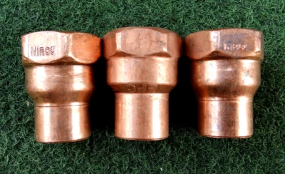 Lot Of Three 1/2" C X 1/2" FEMALE NPT Copper Adapter Sweat Solder Joint C x FIP - Image 1 of 2