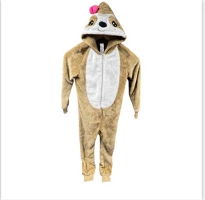 JELLI FISH KIDS Sloth Sleeper Full Zip 3D Hood Footless Fleece PJ's Medium (7/8) - Picture 1 of 15