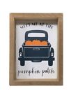 Fall Vintage Truck Hauling Pumpkins Mini 4" Tiered Tray Sign Kitchen Home Decor
