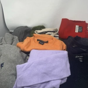 Lot 10 Cashmere Sweaters Crafters Cutters Upcycle Flawed Designer Craft Knitters - Picture 1 of 10