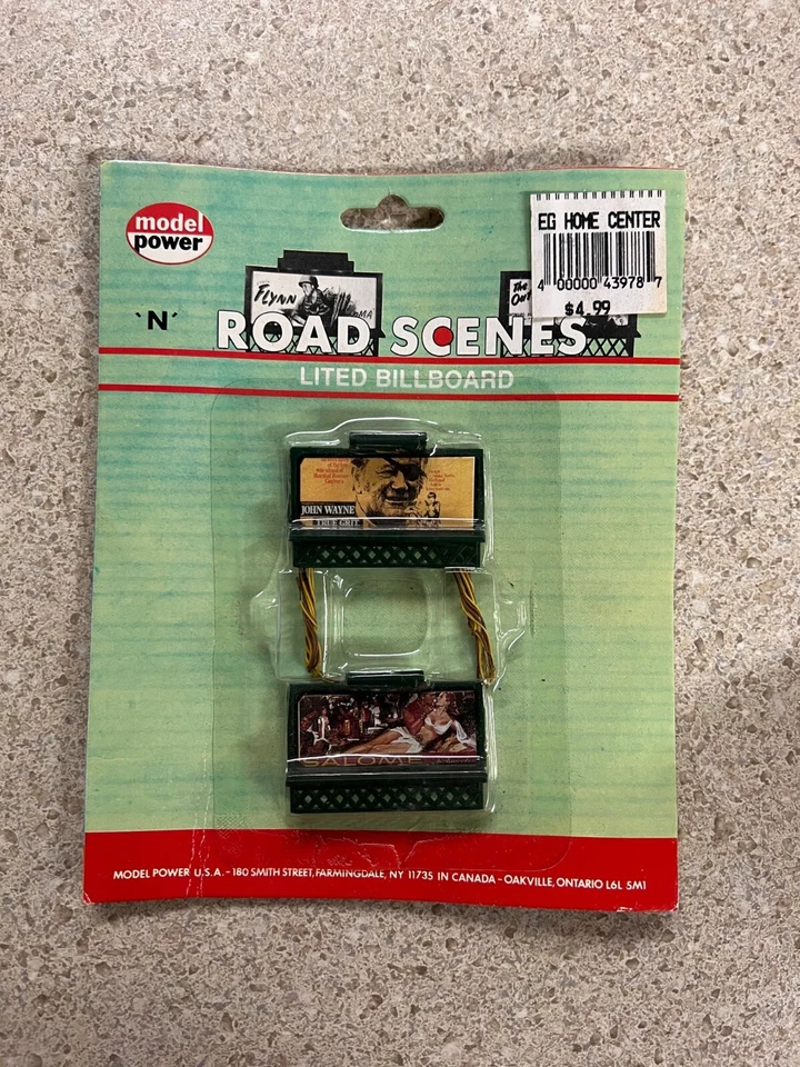 Model Power 8576 Road Scenes Lited Billboard Set John Wayne Salome N-Scale New - Image 1 of 2