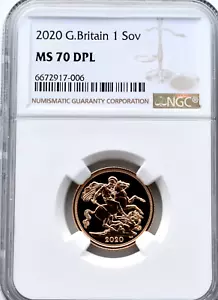 2020 Gold Sovereign NGC MS70 DPL Great Britain - Picture 1 of 3