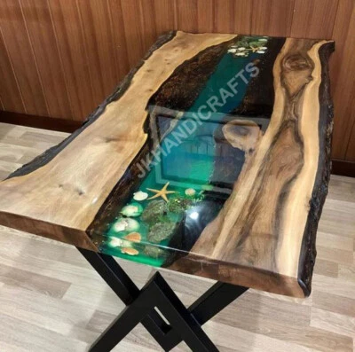 New Epoxy Resin Dining Coffee Table Top Live Edge Coffee Table Top Home Decor - Image 1 of 4