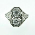 Vintage Art Deco Style Wedding Ring 14K White Gold Plated 2.11 Ct Cubic Zironia