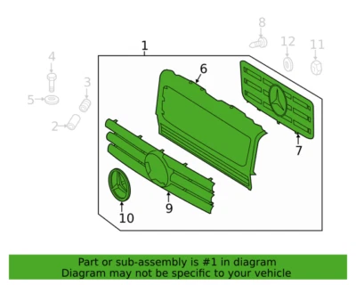 Conjunto de parrilla original Mercedes Benz G550 G55 AMG 2009-2015 4638800323 Foto 1 de 3