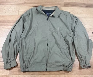 VINTAGE Nautica Harrington Bomberjacke Herren XL grün Tartan kariert Full Zip - Bild 1 von 10