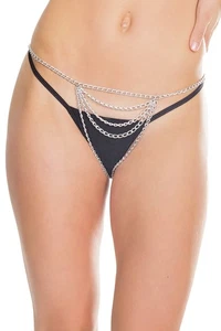 Coquette - 7247 - Crotchless Chain Gstring - METALLIC - Picture 1 of 4