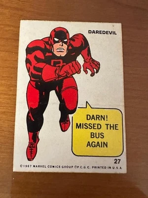1967 Marvel Superheroes Philadelphia Gum cards Sticker #27 Daredevil - Image 1 of 2