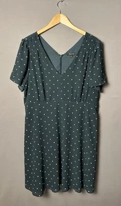 Mini Vestido Madewell Punto Calado Hombro Talla 16 Verde Abeto Ahumado - Imagen 1 de 9