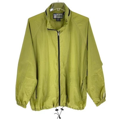 OUT Outdoor Urban Terrain XXL Hi Vis Green Nylon Windbreaker Jacket Mens - Image 1 of 4