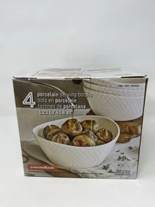 🔥 Overandback 4 ciotole da portata in porcellana bianche set 1,23 L / 41,6 oz cucina cena - Foto 1 di 7
