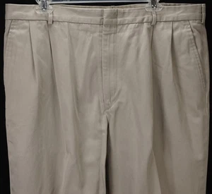 LANDS END PLISSEE VORNE KHAKI TWILL BAUMWOLLMISCHUNG HOSE HERREN GRÖSSE 38 X 34 LANG - Bild 1 von 8