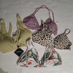 Women's Lot Of 4 Assorted Styles And Branded Bikini Tops In Size Large - Picture 1 of 5