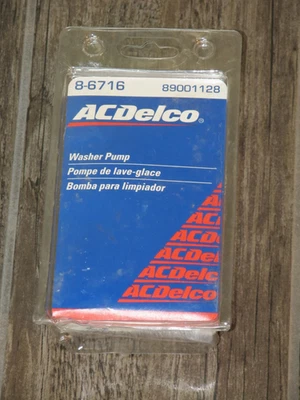 NEW ACDELCO Windshield Washer Pump, 8-6716, Chevy, Cadillac, Nissan, Buick, GMC - Image 1 of 2
