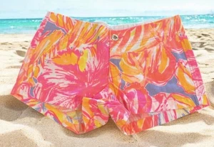 Lilly Pulitzer Kerrie Shorts Größe 2 Sun Splash Urlaub Kreuzfahrt Strand Small rosa - Bild 1 von 6